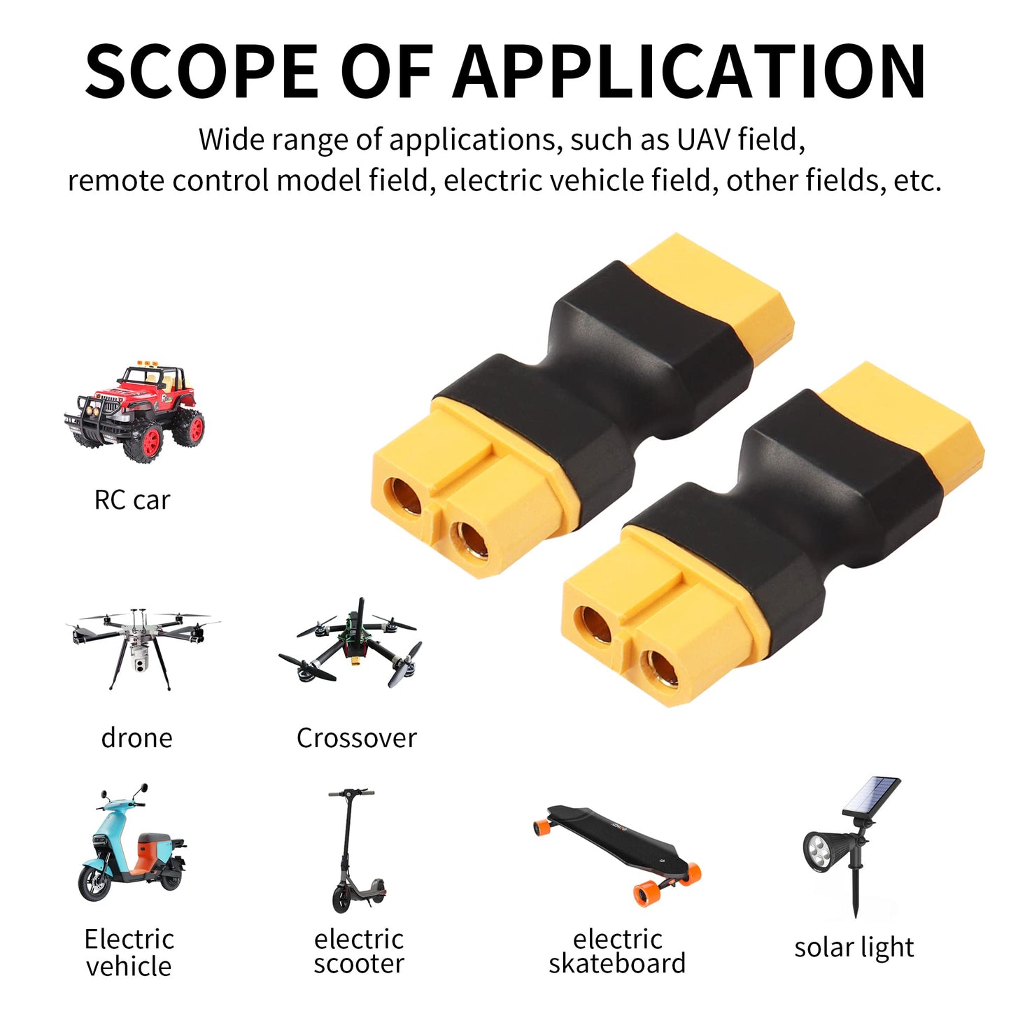 RIIEYOCA XT60 Female to Female Connector no Wire Adapter,XT60 Connector Adapter for RC FPV Car Plane Drone LiPo Battery etc XT60