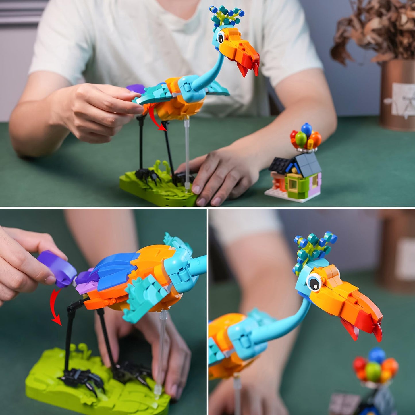 Enjbrick Kevin Bird Up House Building Sets For Adults,Cute Movie Animal Building Toy Set For Girls And Boys Age 8-14 Years Christmas And Birthday Gifts 602 Pcs