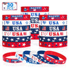 4Th Of July Party Favors Rubber Bracelets 30Pcs Usa American Flag Red White And Blue Silicone Wristbands For Kids Independence D