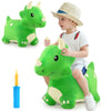 iPlay, iLearn Bouncy Pals Dinosaur Hopper Toy - Large Green Plush Triceratops for Kids, Perfect Outdoor Gift for Toddlers 2-6 Years