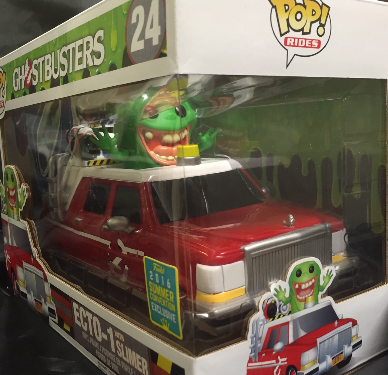 Funko POP! Movies ECTO-1 with Slimer Exclusive Vinyl Figure Set - White/Green, Model 9925