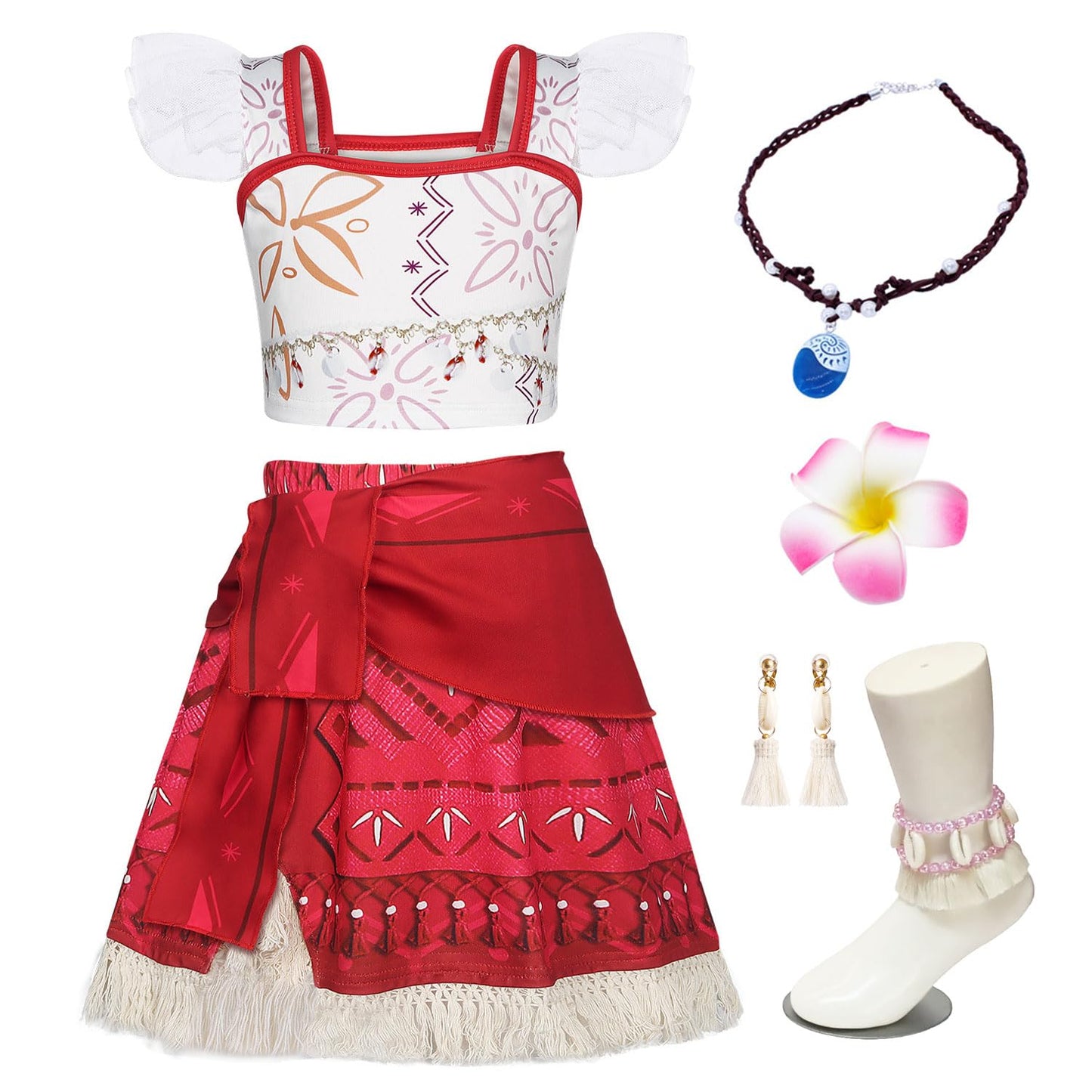 Wonderbabe Girls Adventure Princess Costume Kids Adventure Ocean Princess Dress Up Flutter Sleeve Dress Girls Birthday Christmas