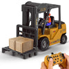 Leopmase Remote Control Forklift,11 Channel Electric Rc Forklift Construction Toys,w/Boxes/Sound and Light Spray, Two Rechargeab