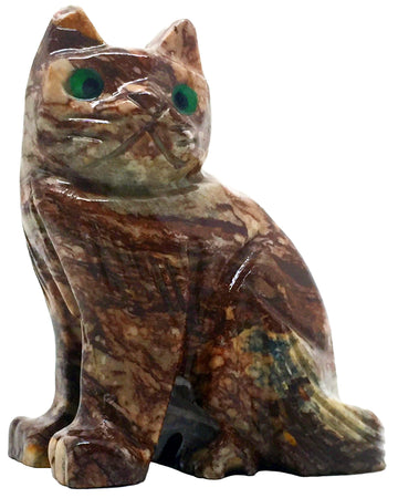 Nelson Creations, Llc 2 Inch Cat Natural Soapstone Hand-Carved Animal Charm Totem Stone Carving Figurine
