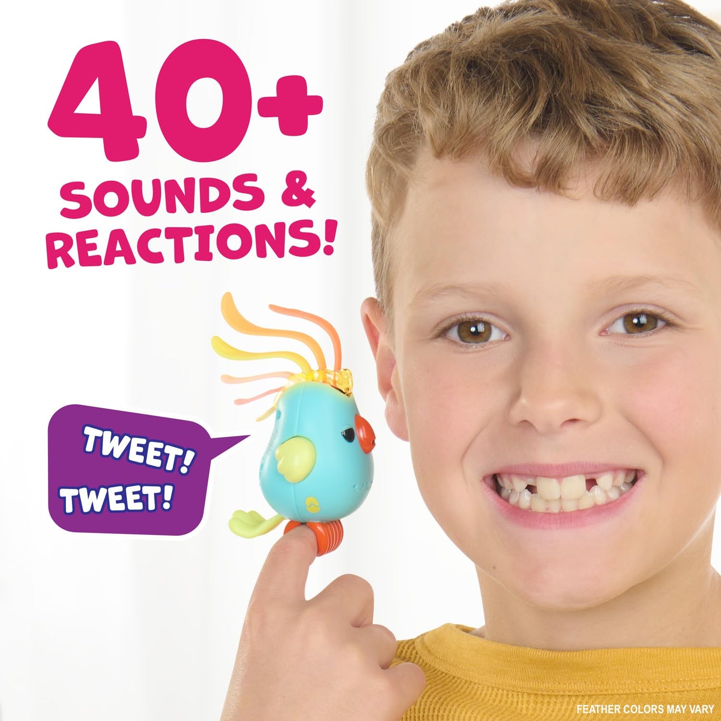 Fingerlings Interactive Bird Debbie - Record & Play Secret Messages, 40+ Sounds, 3.14 x 3.14 x 4.92, Pink Color
