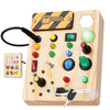 Sabdrau Montessori Busy Board Toys: Wooden Sensory Toy For Toddler With Led Light Up Switch, Educational/Christmas/Birthday Gift