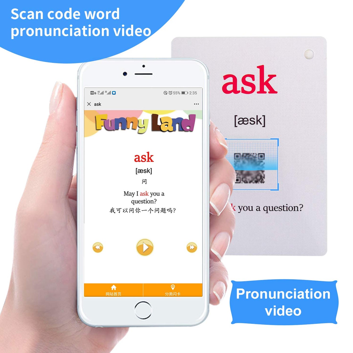 Richardy Verbs/Adjectives Flash Cards Learning English Baby Montessori Toys Child Flashcards Preschool Kindergarten Kids Gifts