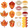 24 Sets Fall Maple Acorn Crafts Kit DIY Tissue Paper Suncatcher Kit Stained Glass Effect Decoration for Autumn Thanksgiving Scho