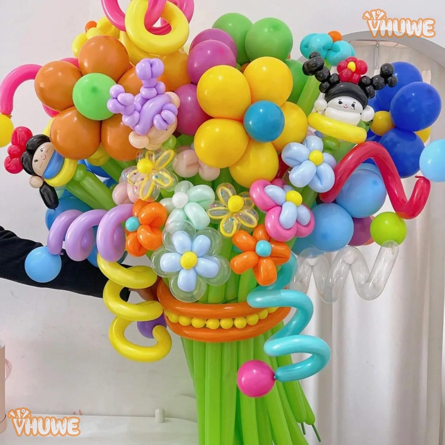 260 Balloons Teal Blue, Thickened 100 Pack Long Balloons Twisting Skinny Magic Balloons For Balloon Arch Animals Clown Kids Birt