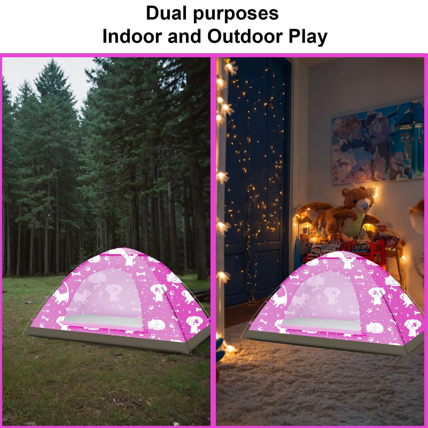 Kidzadventure 2 In 1 Kids Play Tent/Kids Tent For Camping | 1 - 2 Person Backpacking Tent For Kids | Ultralight Indoor & Outdoor