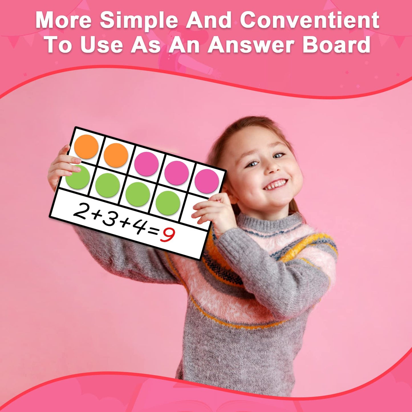 Magnetic Ten-Frame Set - Math Manipulatives Games For Kindergarten Elementary, 6 Ten Frames & 66 Magnetic Math Counters Toys For