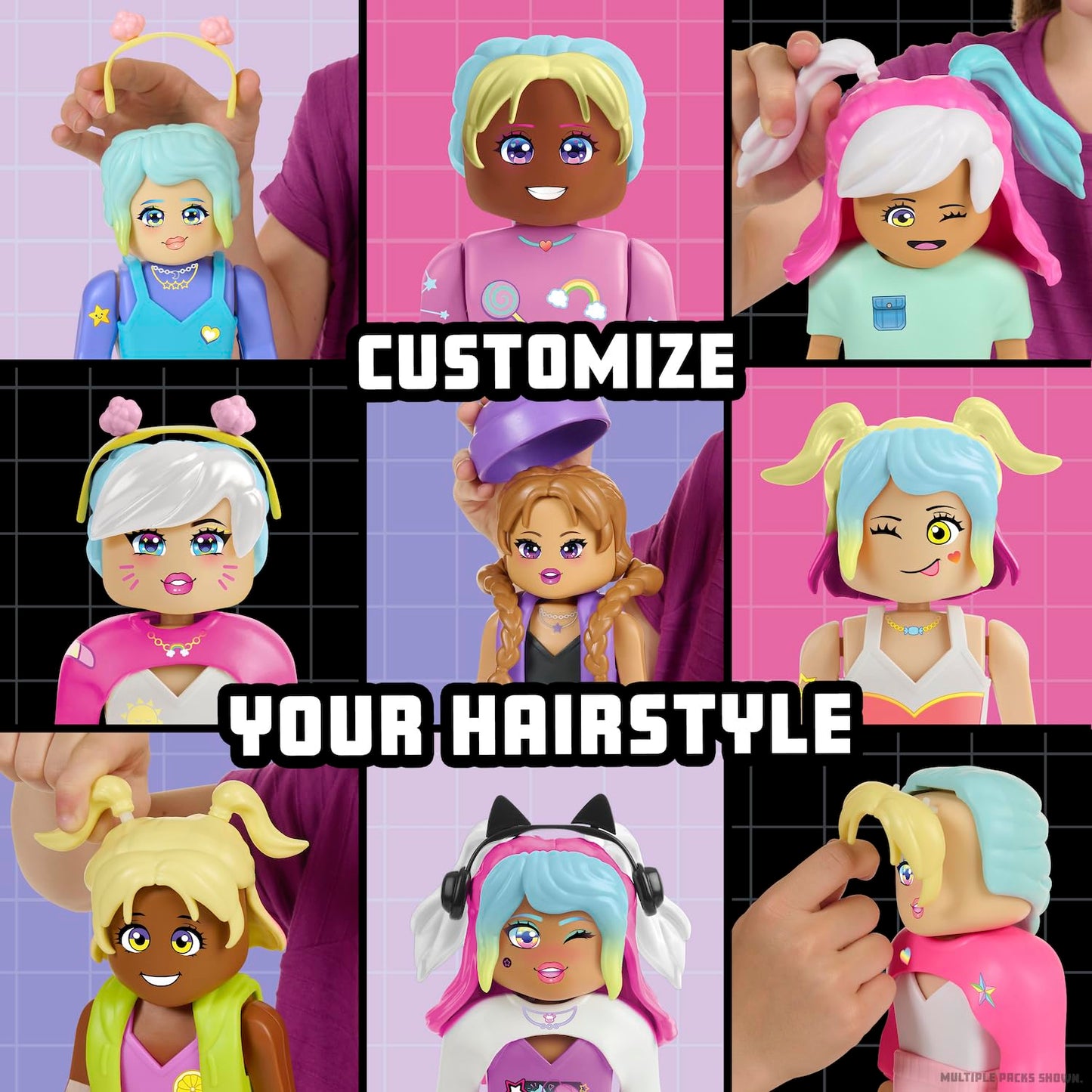 My Avastars Multicolored Fashion Doll - Pink_Playz, 11 with 2 Outfits & 100+ Customization Options