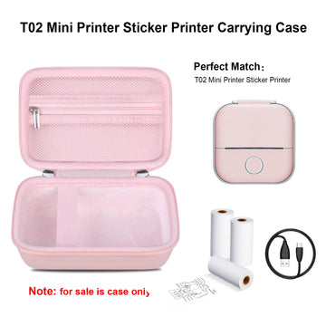 Elonbo Carrying Case For T02 Mini Sticker Printer, Ponek/Omezizy/Zoolion/Memoking T02 Portable Bluetooth Thermal Label Maker Tra