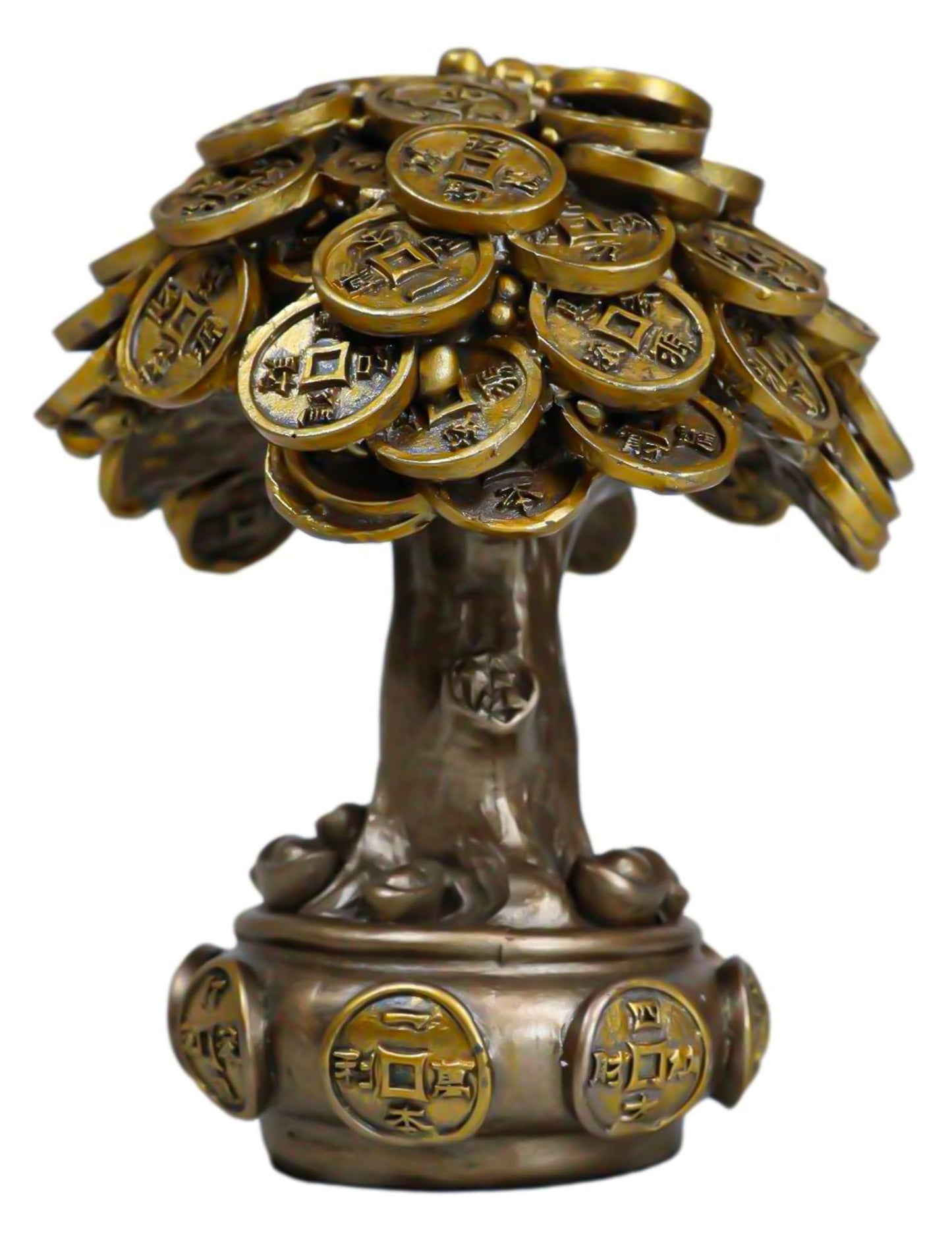 Ebros Feng Shui Gold Tree Statue Golden Money Coin Tree Of Wealth And Abundance Decor Talisman Figurine