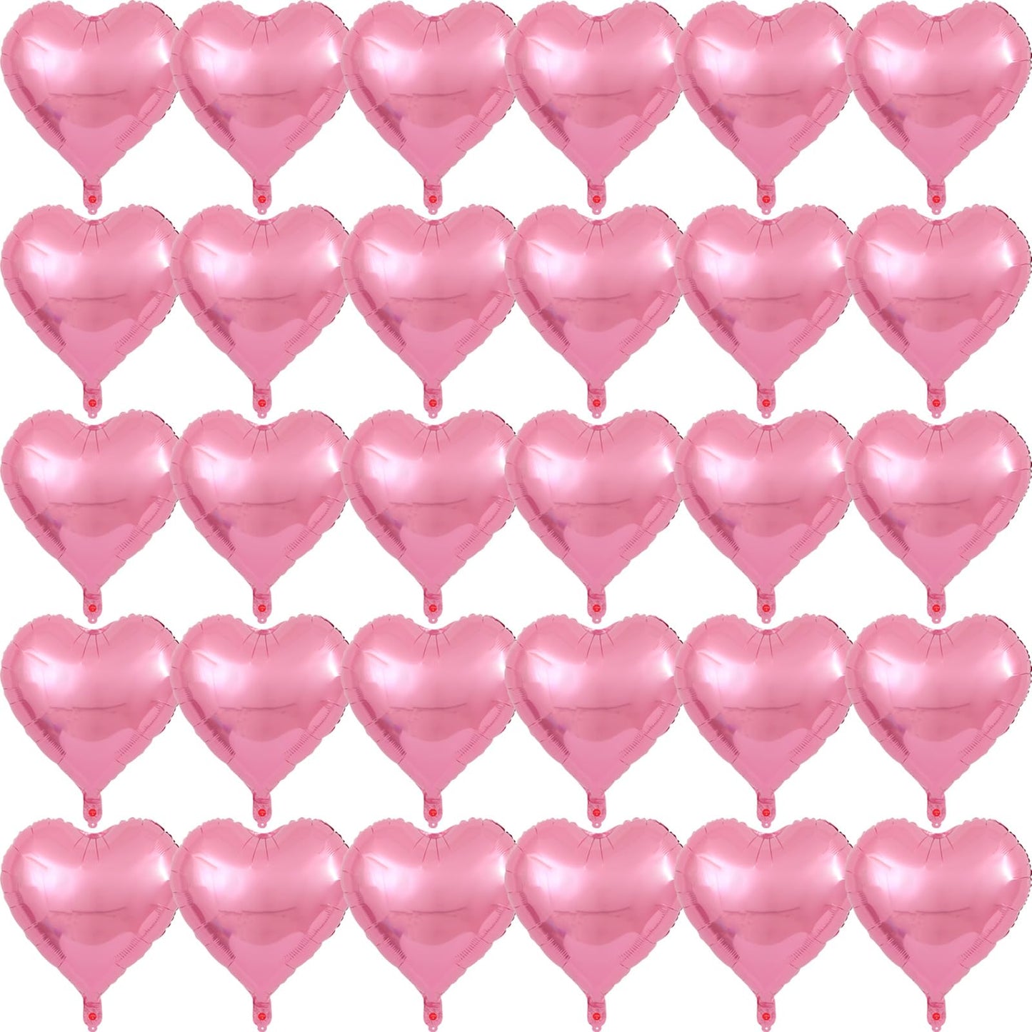 30 Pcs Pink Heart Balloons 18 Inch Foil Heart Shaped Balloons Helium Mylar Balloons Foil Balloon For Women Kids Valentines Day D