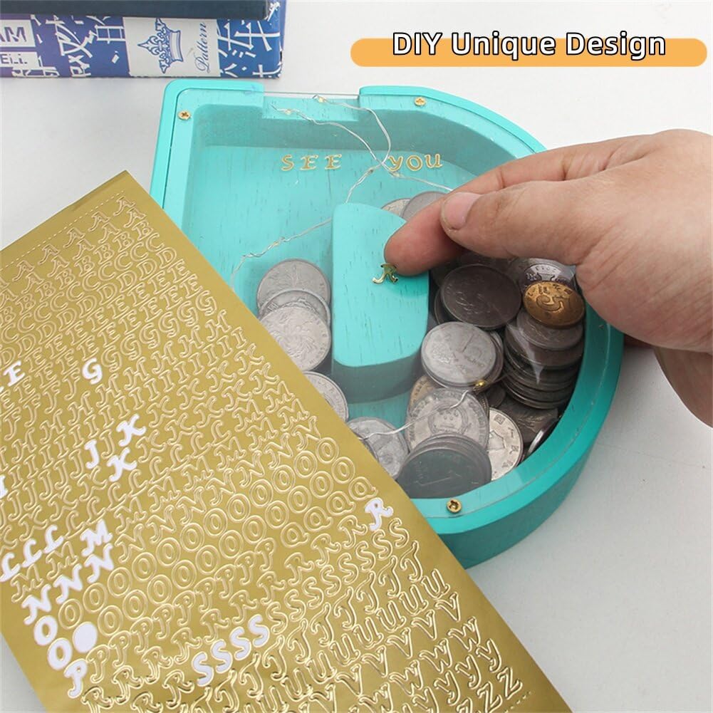 Personalized Letter Piggy Bank By Wooden Piggy Bank, Creative English Alphabet Letter Storage Tank And Money Box Gift For Kids,
