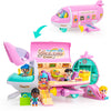 Iplay, Ilearn Airplane Dollhouse Playset For Girls 3-5, Kids Pretend Play Doll House Set W/ Pink Plane, Dolls, Travel Accessorie