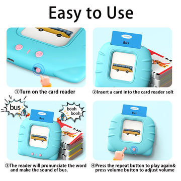 Kidzdo Pocket Speech Therapy Toys For Toddler - 254 Sight Words Talking Flash Cards With Music, Montessori Toys, Learning Educat