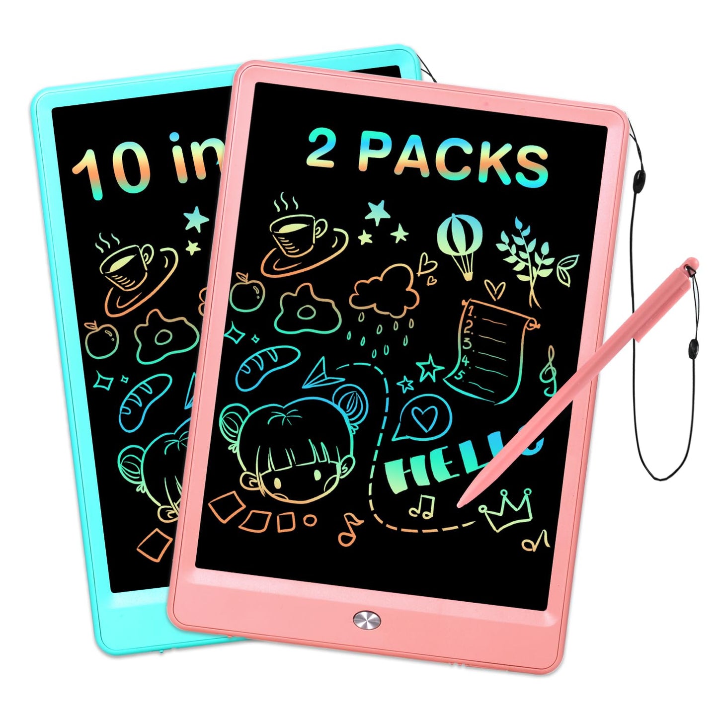 Eoocoo Toys For Ages 3-6, Drawing Board 2 Pack, 10 Inch Lcd Writing Tablet, Electronic Drawing Tablet, Girl/Boy Birthday Gift, K