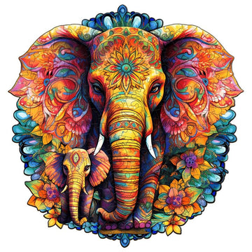 Woodemon Wooden Puzzles For Adults, Mandala Elephant (L-280Pcs) Wooden Jigsaw Puzzles Kids, 12.2 * 11.8In Unique Shaped Animal Wood Puzzles Adults, Xmas Christmas Puzzles Birthday Gift Family Game