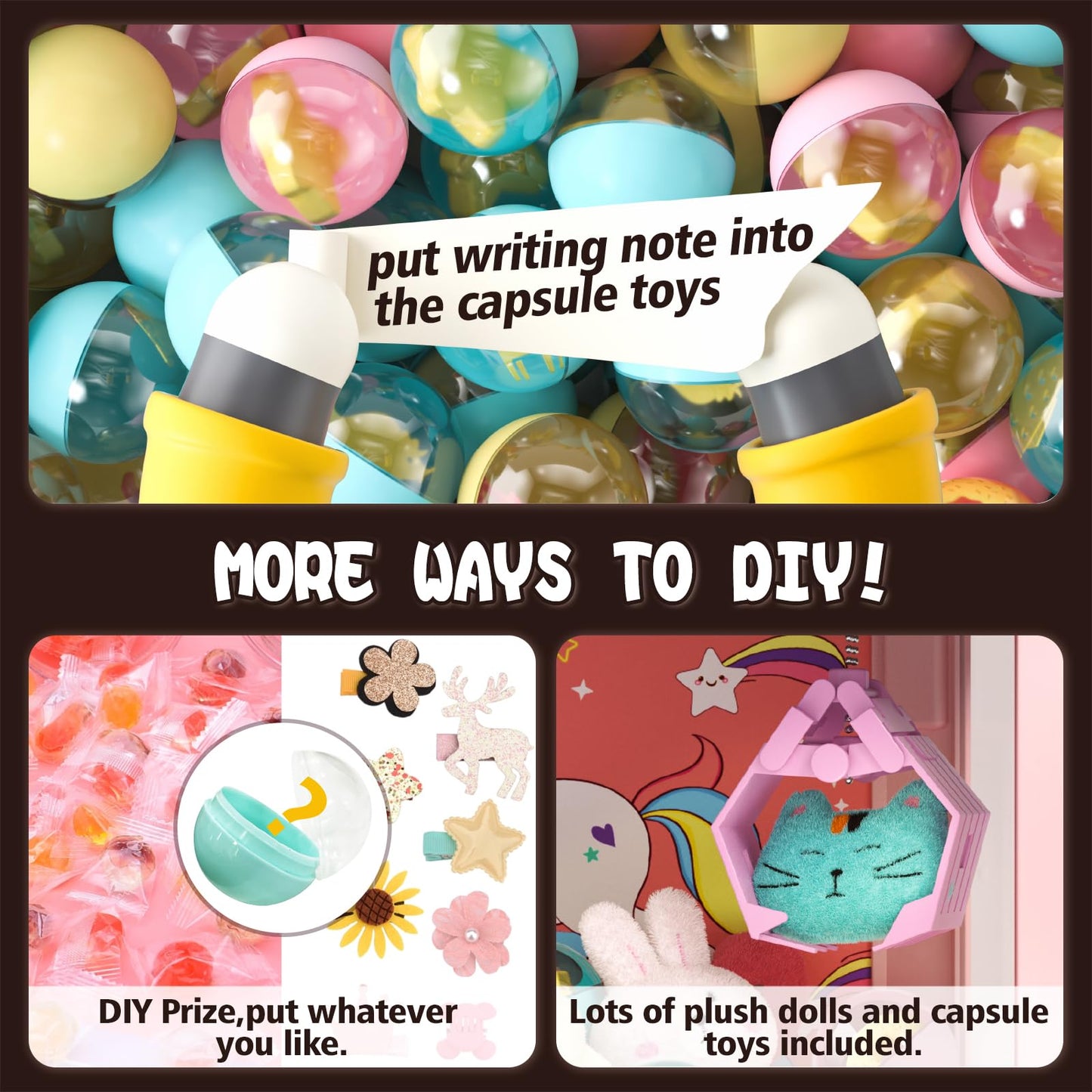 DOLIVE Pink Claw Machine for Kids, Unicorn Arcade Game with Music, Mini Vending Machine for Ages 4-10, 10.8 x 9.44 x 12.59