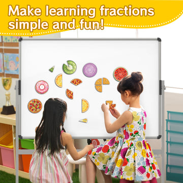 Aizweb Magnetic Fraction Tiles & Circles, Bars,Math Manipulatives, Fraction Manipulatives For 2Nd, 3Rd, 4Th, 5Th Grade Elementary Teachers Classroom Whiteboard Teaching Homeschool Supplies