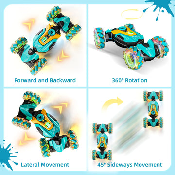 ViRockSign Gesture Sensing RC Stunt Car Remote Control Car 4WD,360 Rotating,2.4Ghz RC Cars Twist Car with Light & Music Car Toys