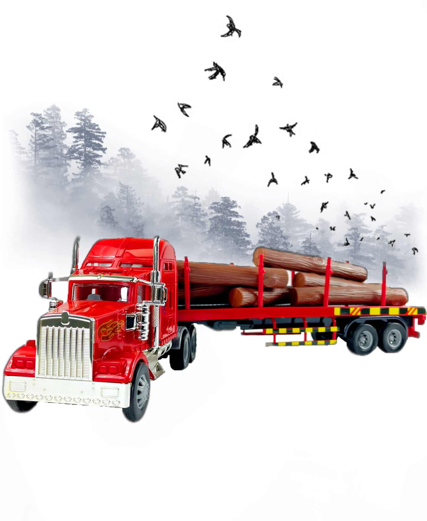 Big Daddy Big Rig Heavy Duty Tractor Trailer Transport Series Lumber Truck Tractor Trailer -Like New