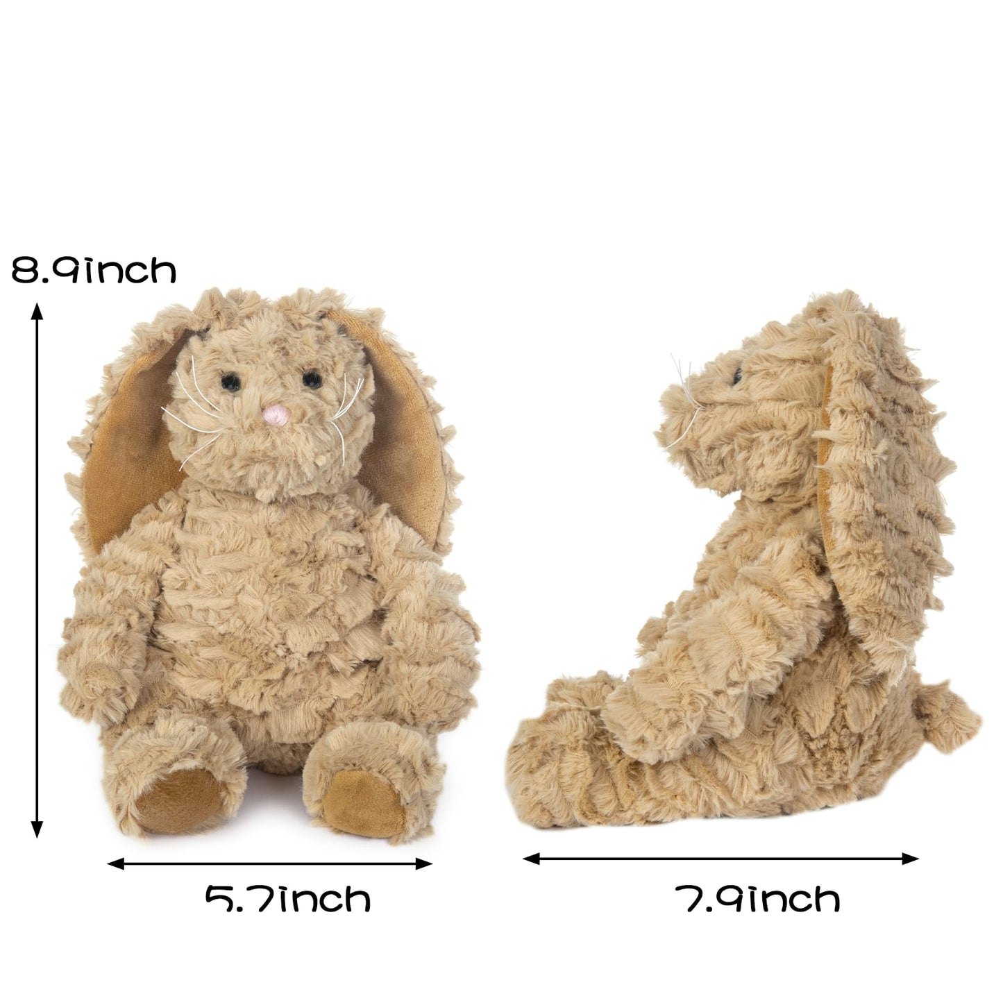 My Oli Stuffed Bunny Animal 11In Plush Rabbit With Floppy Ear Bedtime Friend Soft Toy Gifts For Girls Boys Kids, Brown