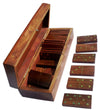 Tosqp27 Gift Domino Set Game 28 Piece Dominoes Tiles Handcrafted Classic Numbers Table Game With Wooden Storage Case
