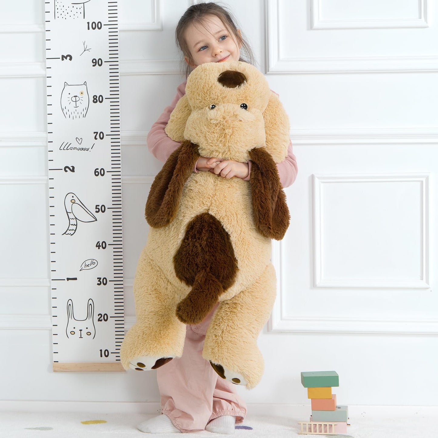 Maogolan Giant Dog Plush, Life Size 31' Large Stuffed Animal Dog, Fluffy And Cuddly Stuffed Puppy Stuffed Animal Throw Pillow Toy Birthday For Girls Kids