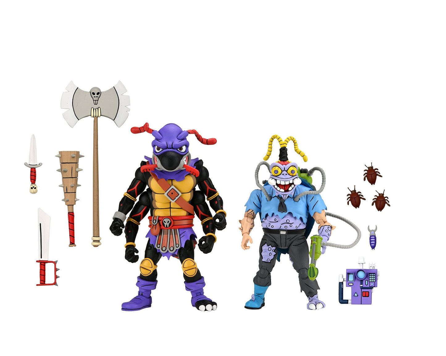 Neca Teenage Mutant Ninja Turtles 7' Scale Antrax & Scumbug Collectible Action Figures Set