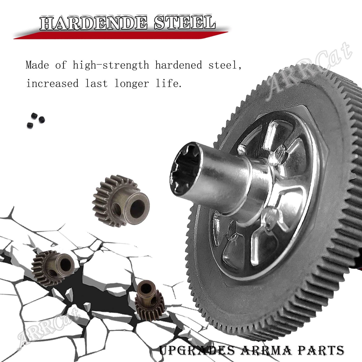 91T Spur Gear Slipper Clutch Set Upgrades Part for 1/10 Arrma Senton 4X4 550,Granite 4X4 550,Typhon 4X4 550, ARRCat Metal 91T 48