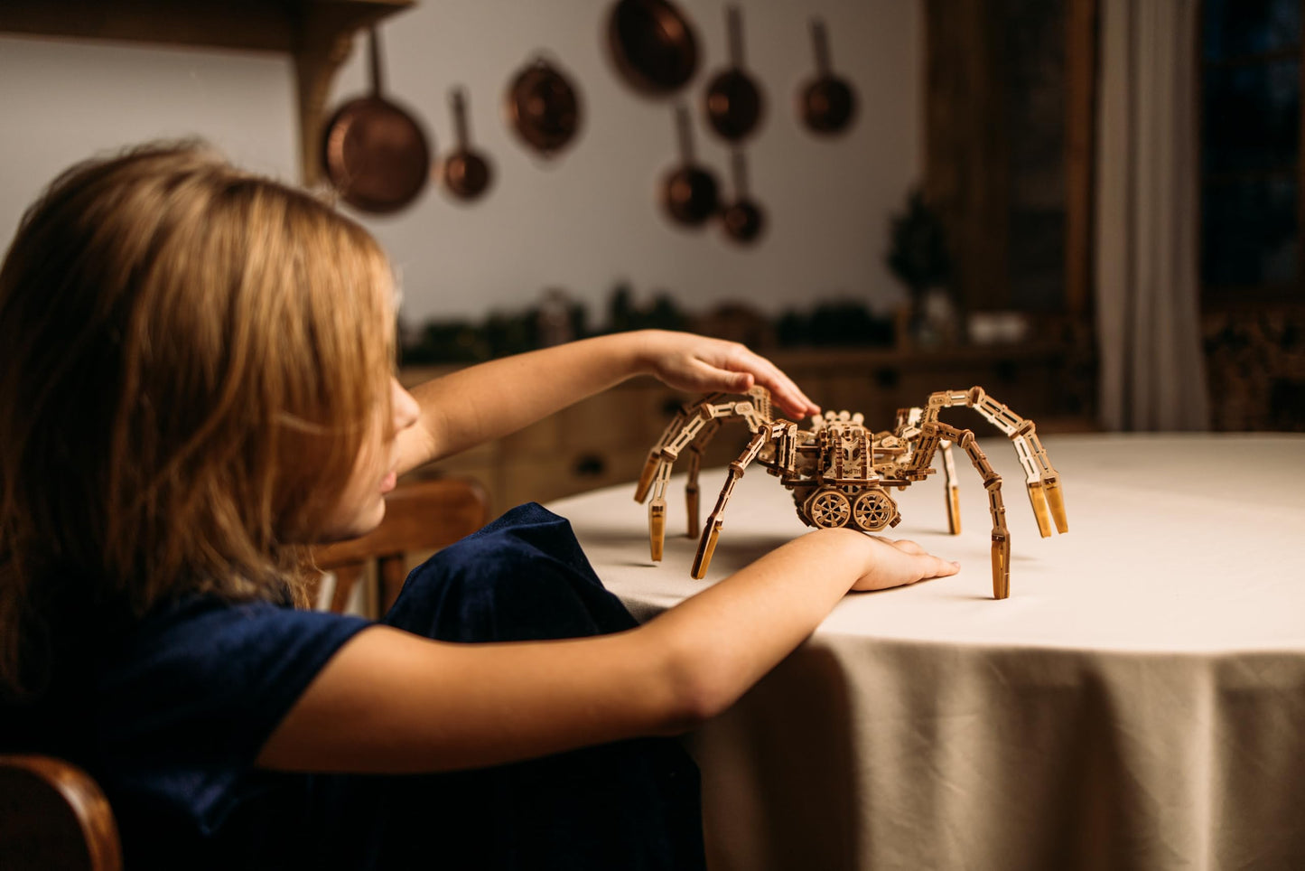 Wood Trick Mechanical Spider 3D Wooden Puzzle - Runs Up To 7 Feet - Wooden Model Kit For Adults And Kids To Build