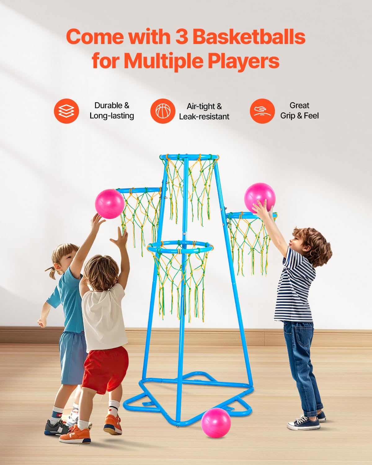 VEVOR Indoor Basketball Hoop for Kids, Over The Door Mini Basketball Hoops with Electronic Scoreboard, Mini Hoop with Scoring &