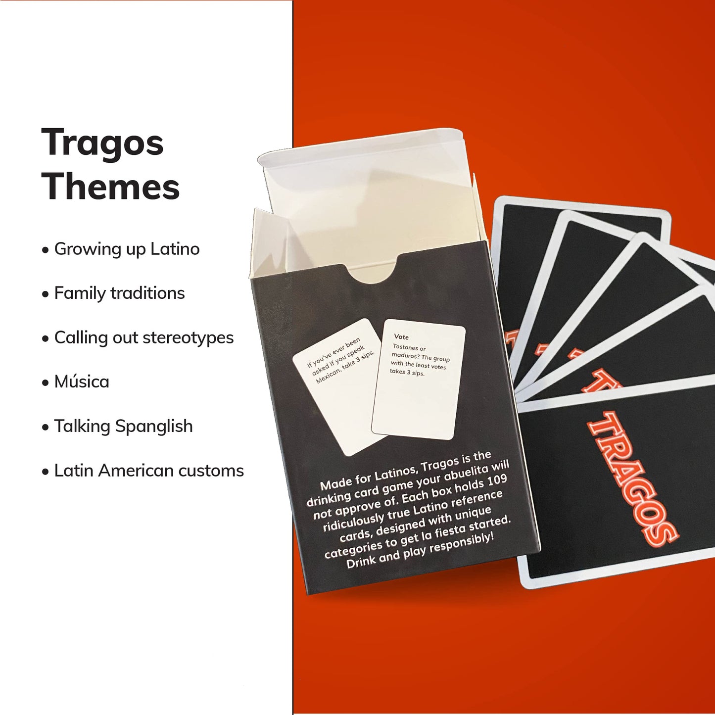 Tragos Original Game For Latinos - Relatable Hilarious Cultural Spanglish Card Game - Juegos De Mesa Para Adultos Original