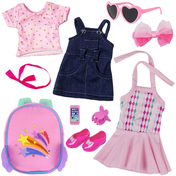 Ecore Fun Black Doll 14.5 Inch Baby Girl Doll and Clothes Set African Washable Realistic Silicone Girl Dolls -Best Gift for Girl