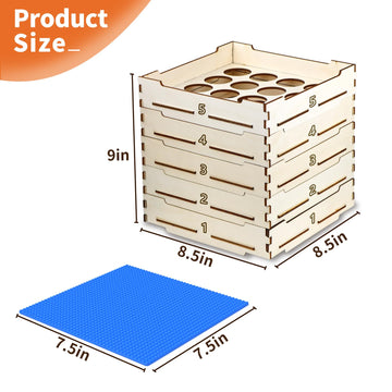 WSBXBB 5 Tray Sorter Sifter Box for Lego - White Wood Storage Organizer, Ideal Gift for Teens and Adults, Model shaizi-5tray