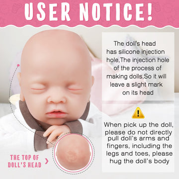 Vollence 18" Silicone Reborn Baby Doll - Realistic Sleeping Girl Doll, Model VO-US0023