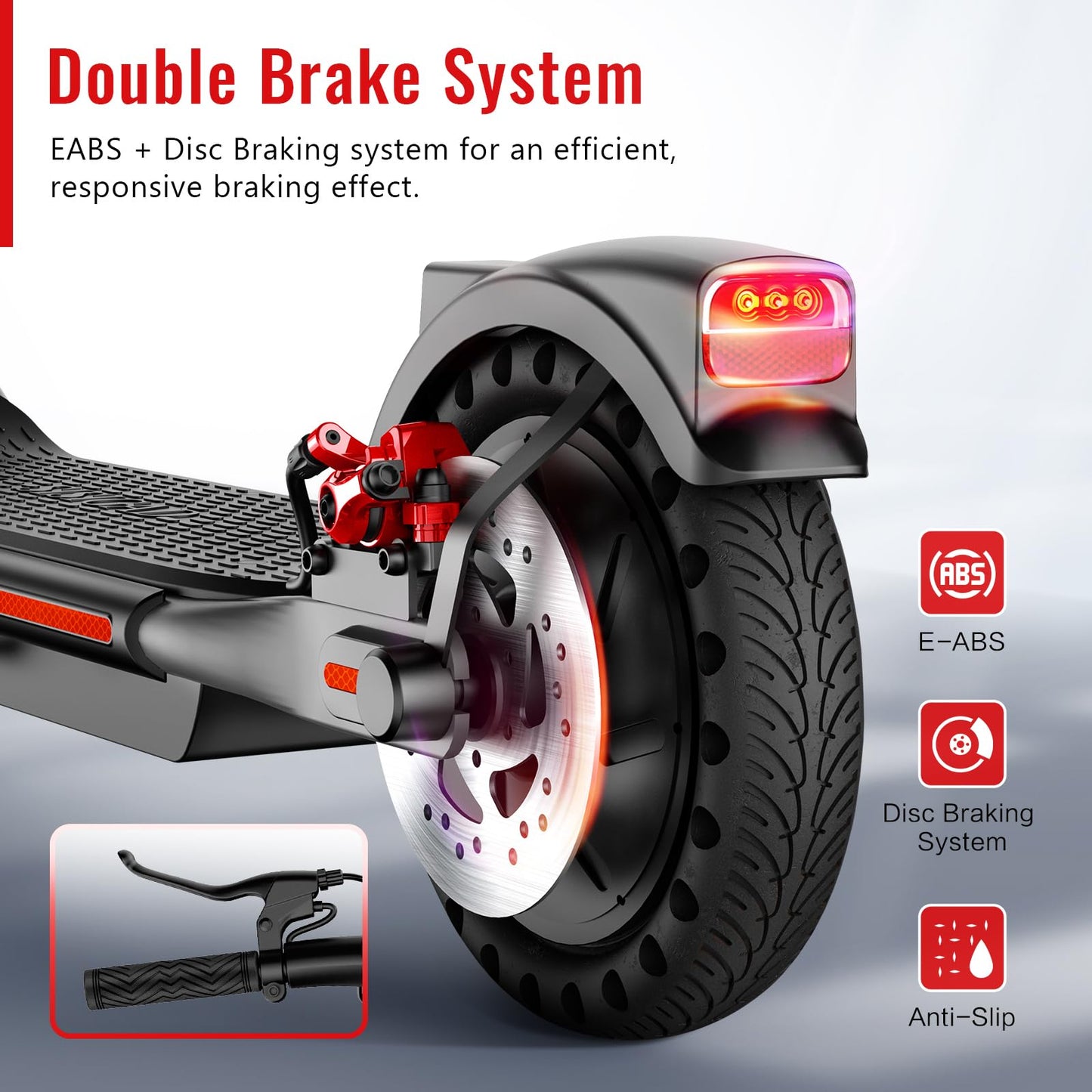 Sisigad Electric Scooter Adults Peak 500W Motor, 8.5'' Solid Tires, 19Mph Speed, Long Miles Range, Scooters For Adults, Foldable