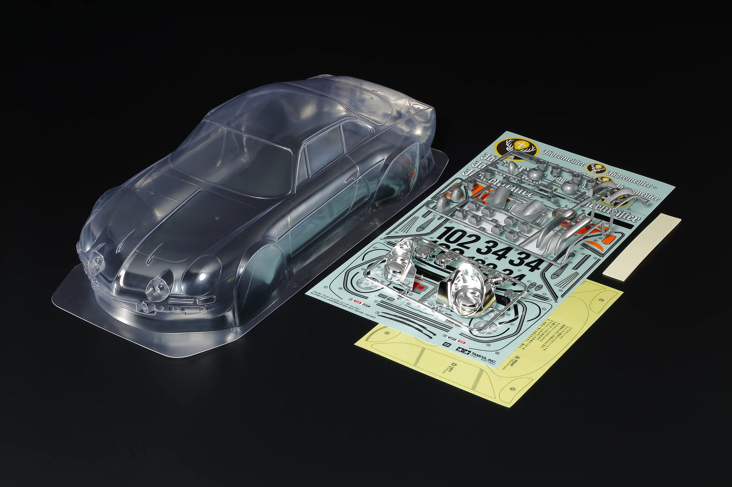 Tamiya 51690 Kar-Set Renault Alpine A110 Jgermeister Remote Control Car Accessories Spare Model RC Body, Metallic Silver
