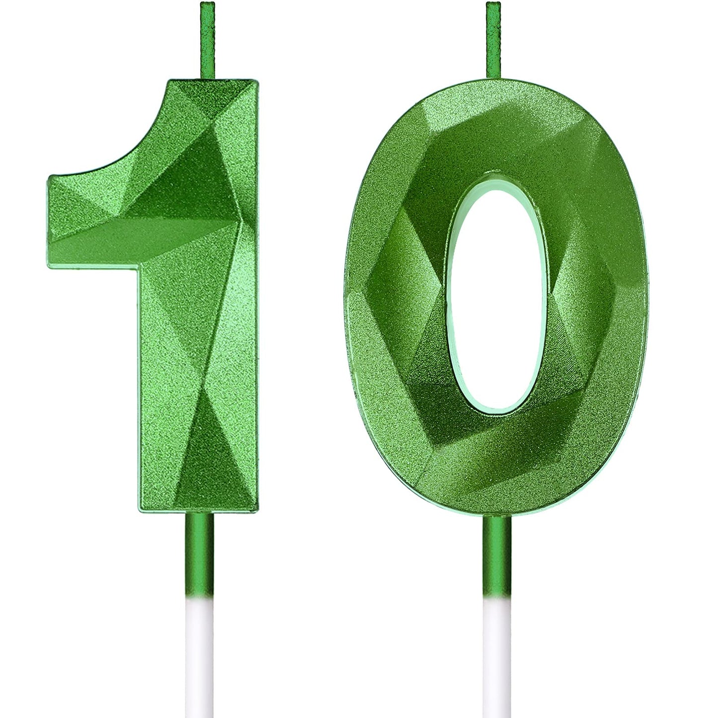 10th Birthday Candles Cake Numeral Candles Happy Birthday Cake Candles Topper Decoration 3D Number Candles Cupcake Topper for Bi