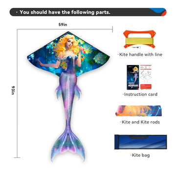 Sgftre Mermaid Kites For Kids Ages 8-12 Easy To Fly