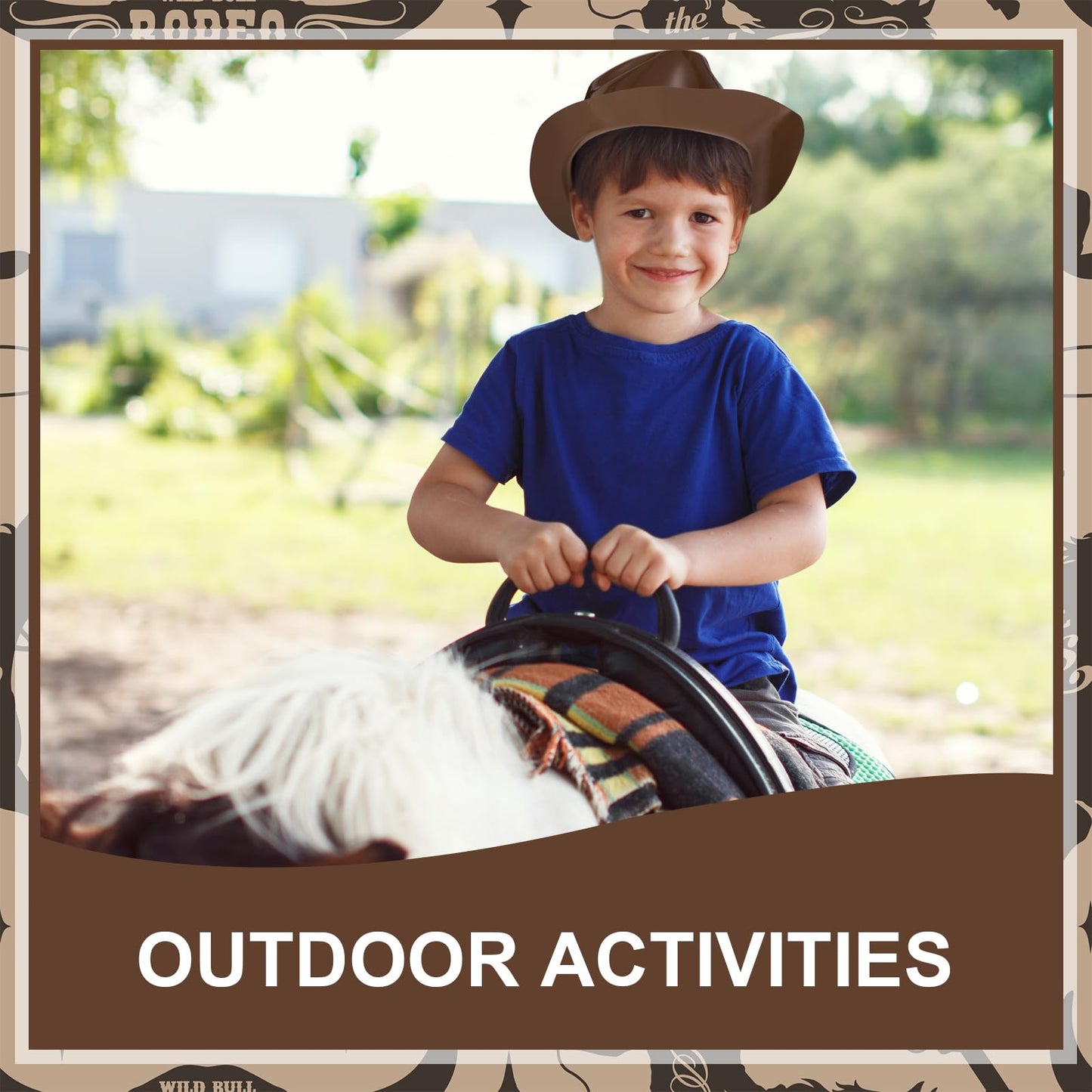 Xtinmee 24 Pieces Cowboy Hats Bulk Kid Plastic Cowboy Hats Party Pack Western Cowboy Hat Costume Accessories for Western Party S