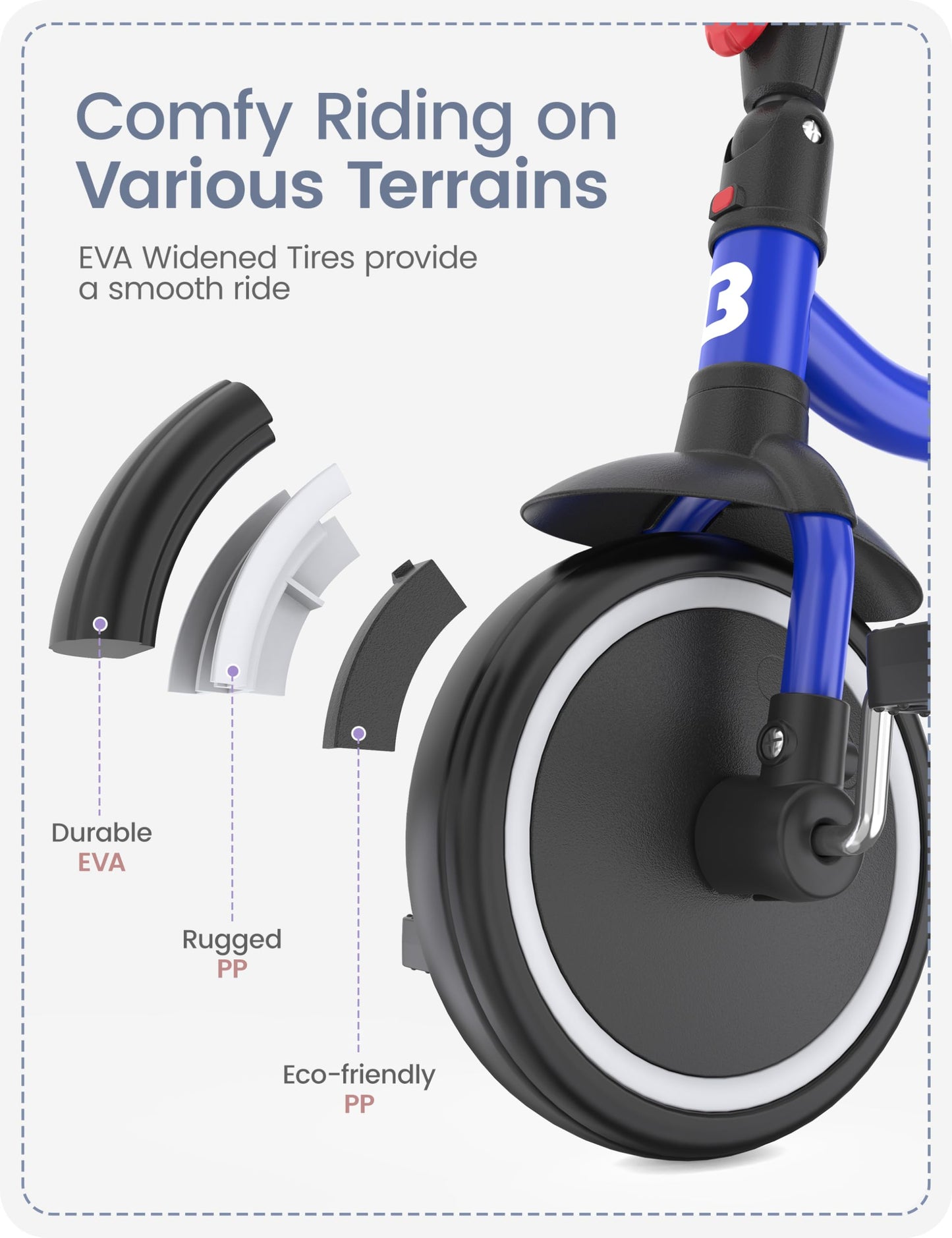 besrey Toddler Tricycle with Bell, Kids Tricycle Age 18 Months to 5 Years, Kids Trikes, Toddler Bikes for 1-3 Year Olds, Toddler