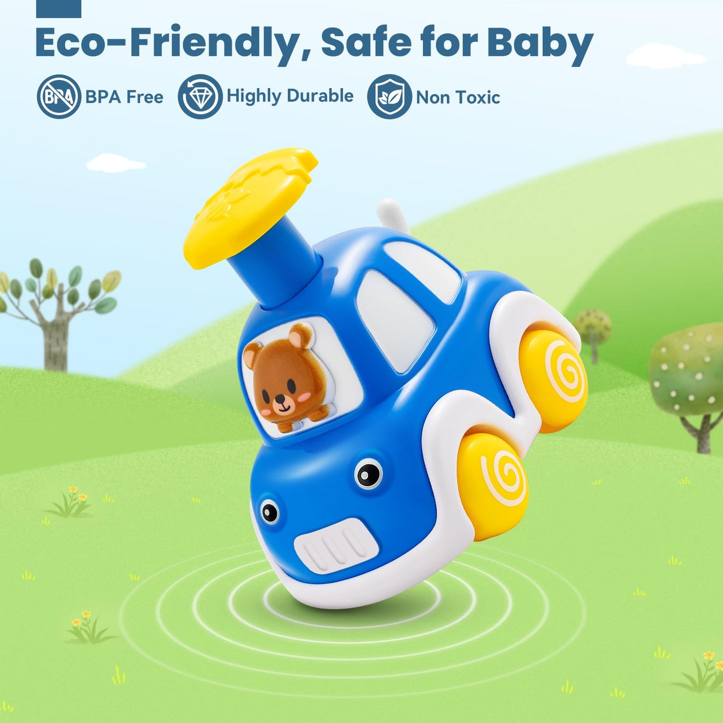 Press And Go Car Toys For Toddlers 1-3, 6 Pack Animal Baby Car Toys For 1 2 Year Old Boy, Push Go Friction Vehicle Toys For Infa