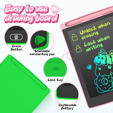 Leyaoyao 2 Pack Lcd Writing Tablet 8.5Inch With 2 Bag - Colorful Toddler Doodle Board Drawing Tablet, Learning Educational Drawi