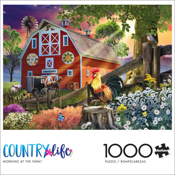 Buffalo Games - Tom Wood - Morning At The Farm - 1000 Piece Jigsaw Puzzle For Adults -Challenging Puzzle Perfect For Game Nights - Finished Size Is 26.75 X 19.75