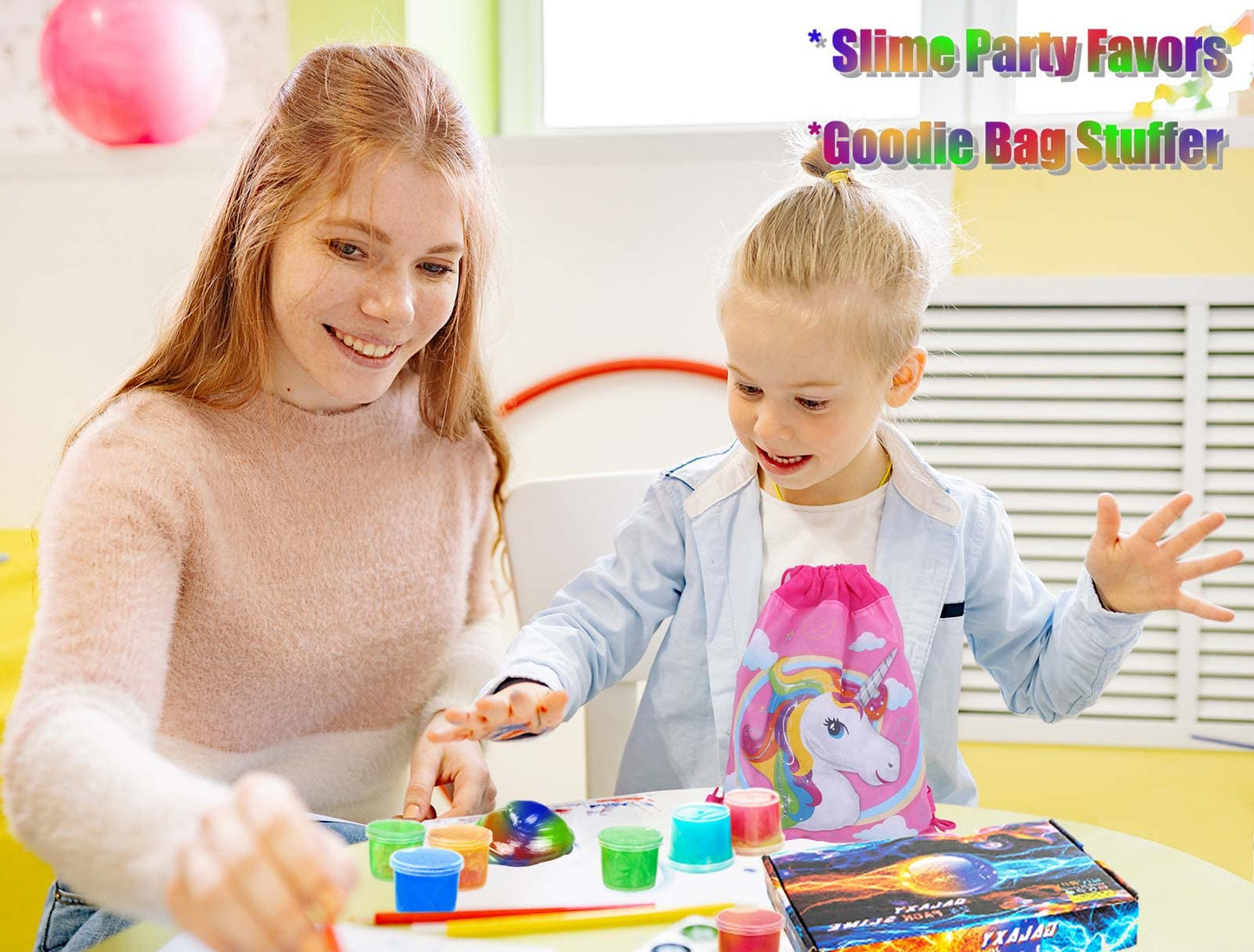 24 Pack Mini Slime, Galaxy Slime Party Favors, Stretchy Slime Kit For Classroom Prizes, Christmas Stocking Stuffers, Goodie Bag Stuffers For Kids Boys Girls 5-12.
