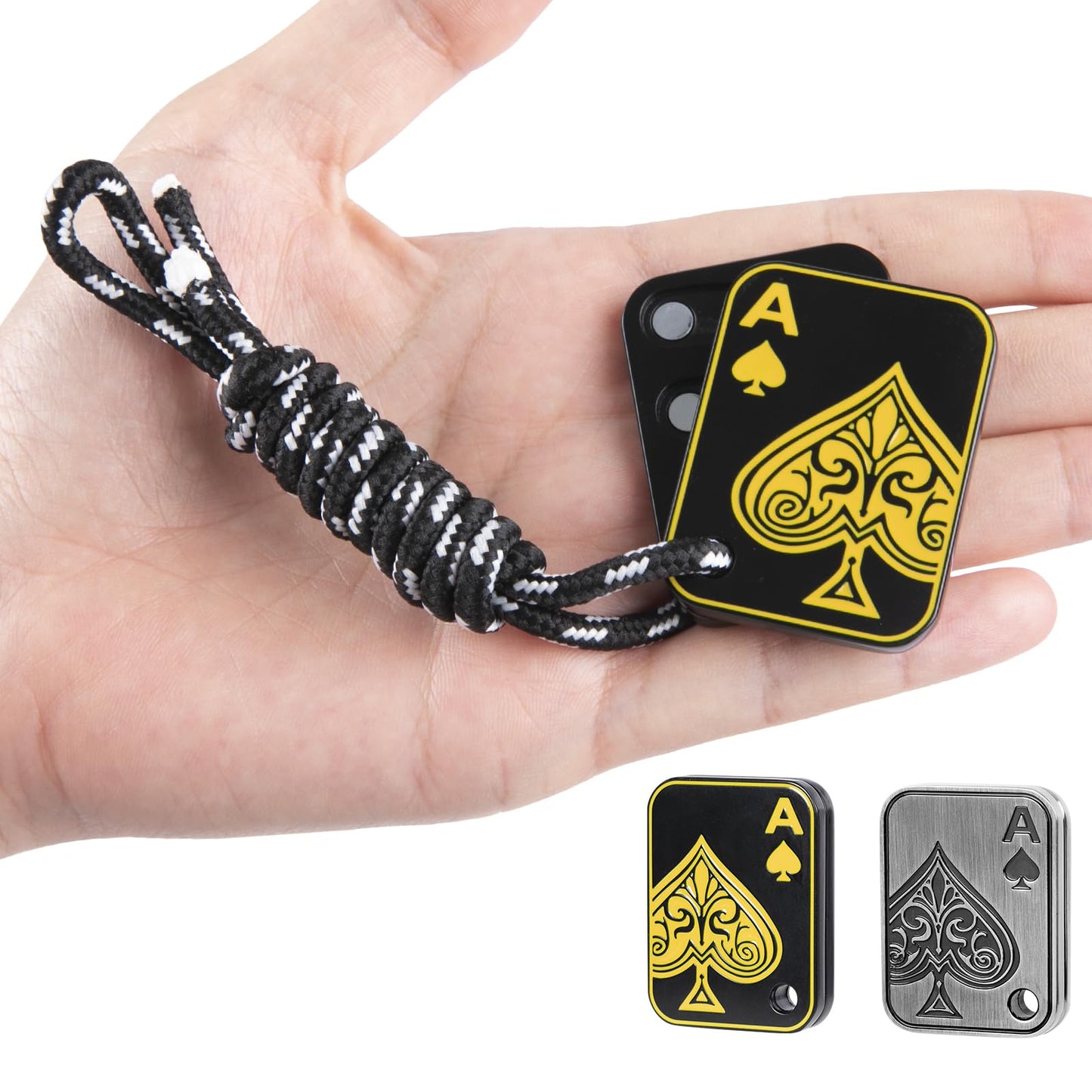 Itokey Fidget Toys Adults, Metal Fidget Slider, Poker Magnet Fidgets With Paracord Rope, Fidget Keychain Toys For Anxiety And St